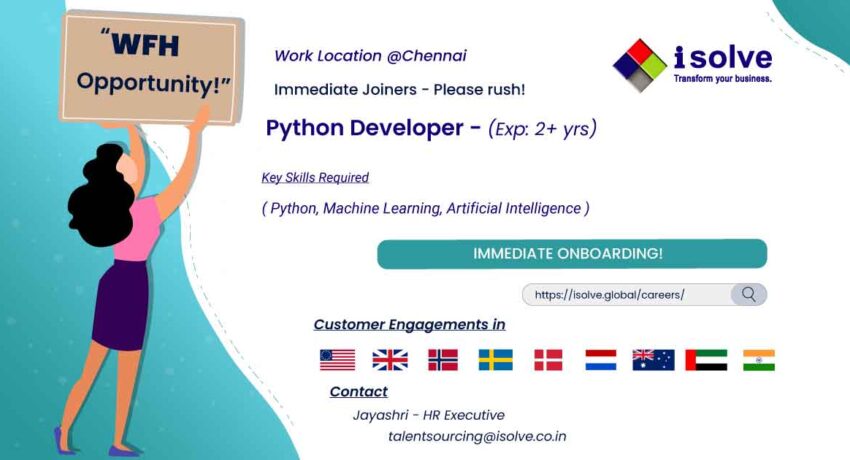 Apply for Python Developer Jobs in Chennai